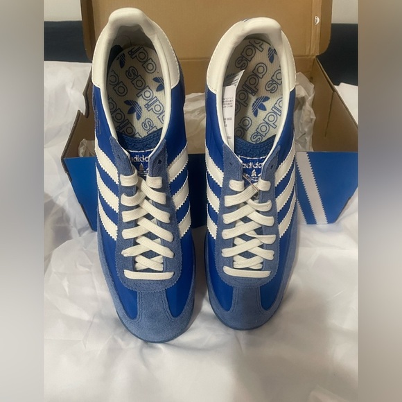 Adidas Men's Royal Blue and White Sneakers